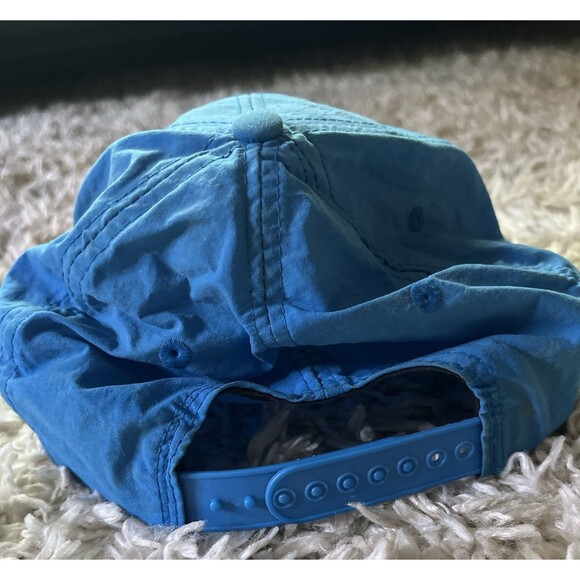 VTG Nike Hat Cap Mens Snapback Blue Black Nylon 90s Big Logo Streetwear Swoosh - Picture 8 of 10